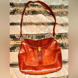 Marino Orlandi vintage Brown leather crossbody bag, made in Italy